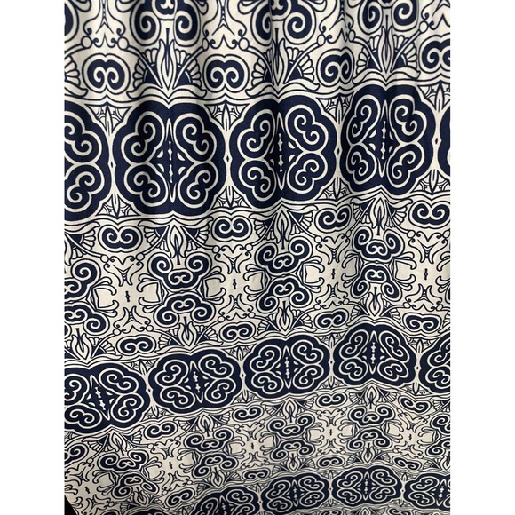 AB Studio Women's Maxi Dress XL Navy White Geometric Print Spaghetti Strap - Picture 4 of 7